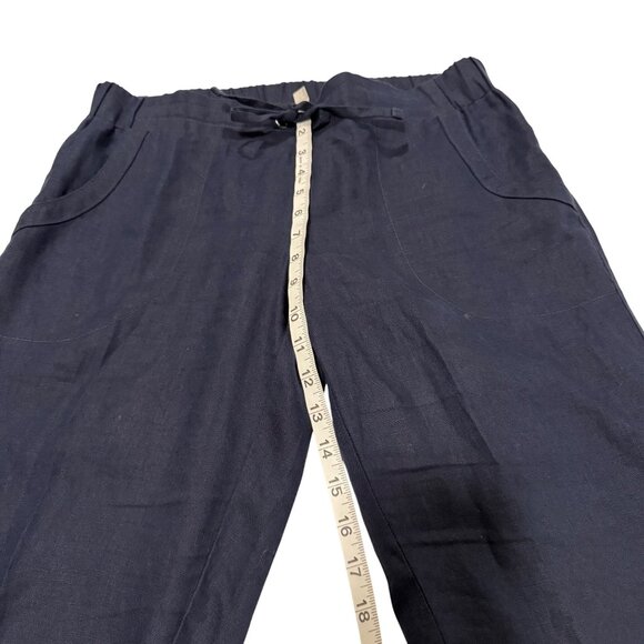 Athleta Linen Ankle‎ Pant Navy Blue Size 6 - Picture 8 of 9